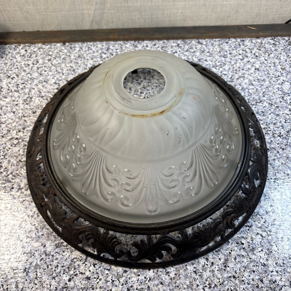 Vintage Ceiling Light Shade Leaves 13”